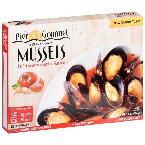 FULLY COOKED MUSSELS IN TOMATO GARLIC SAUCE
